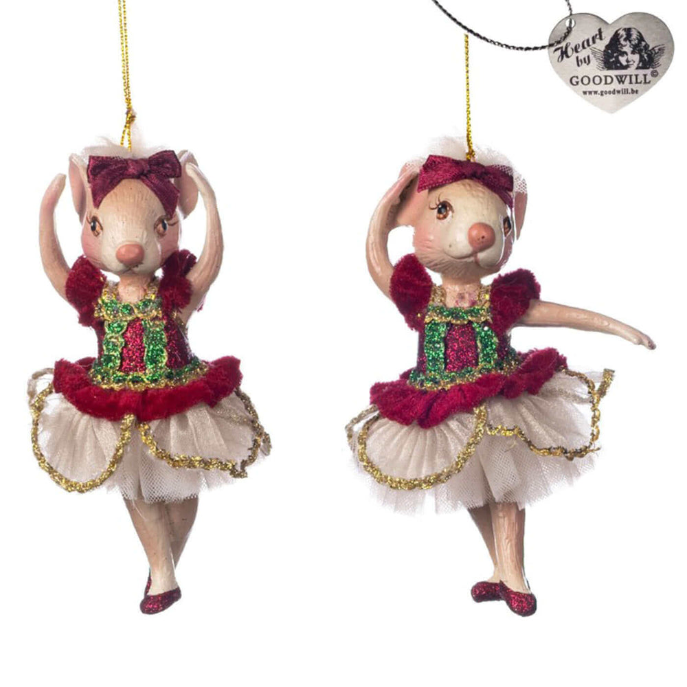 Goodwill kerstfiguur muis baby Bettina set van 2