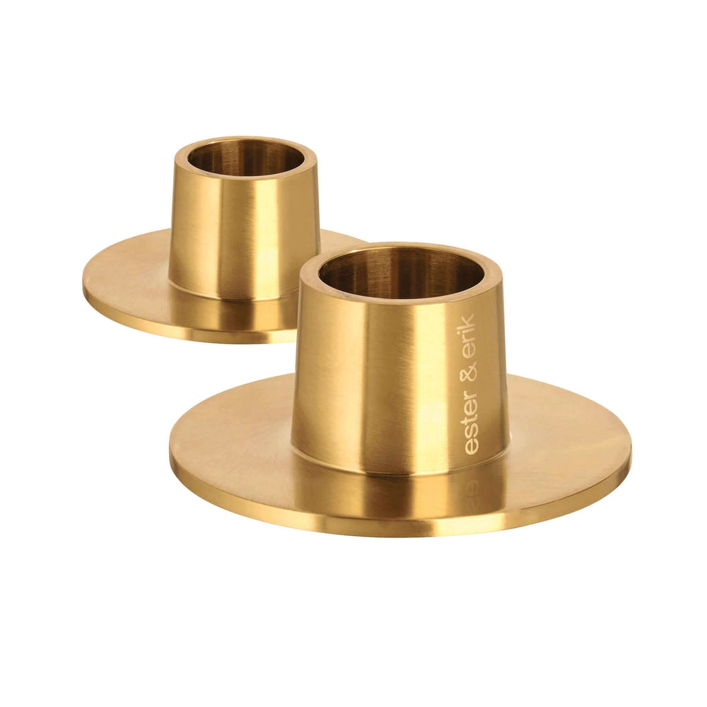 Ester & Erik kandelaar goud mat 2-pack