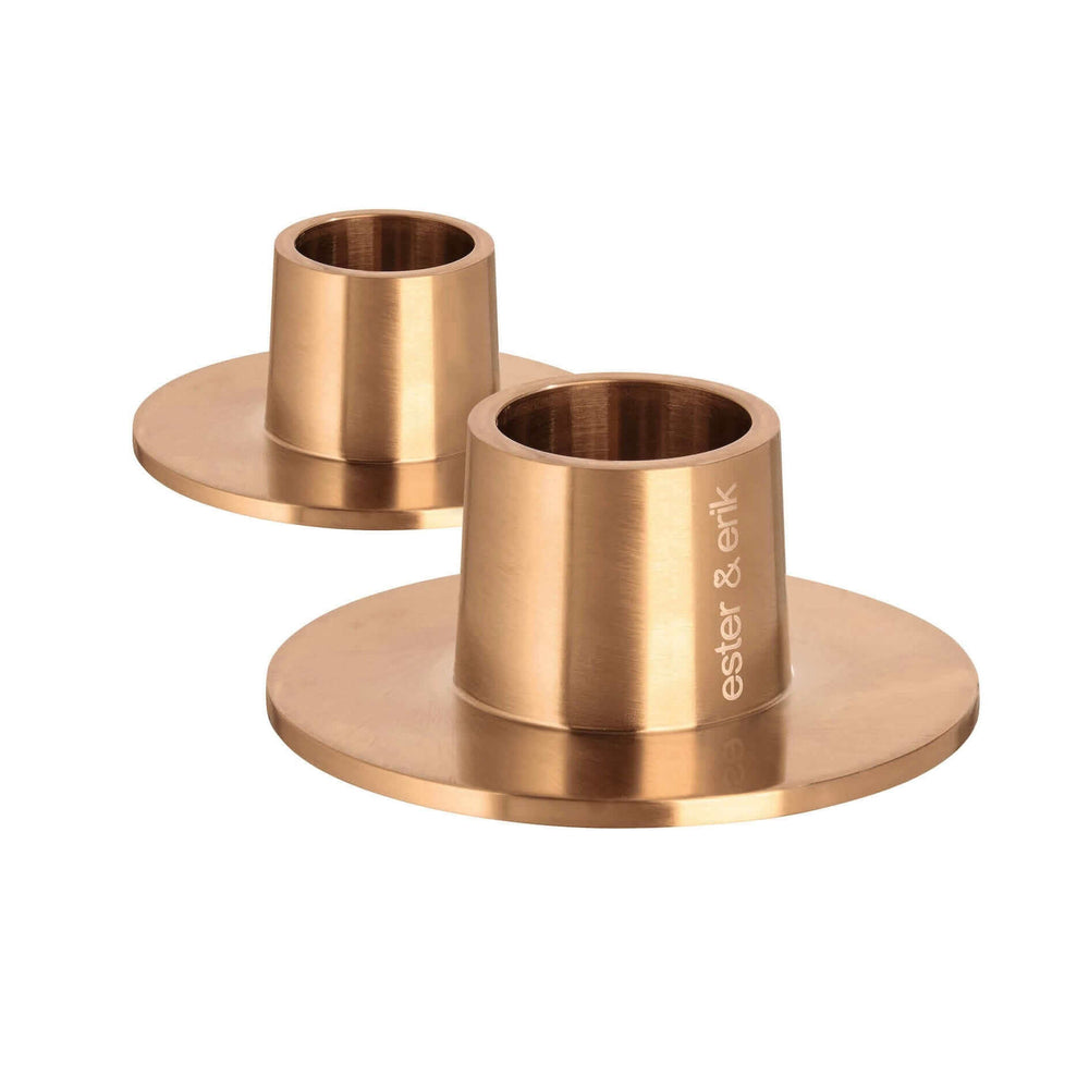 Ester & Erik kandelaar rose gold mat 2-pack