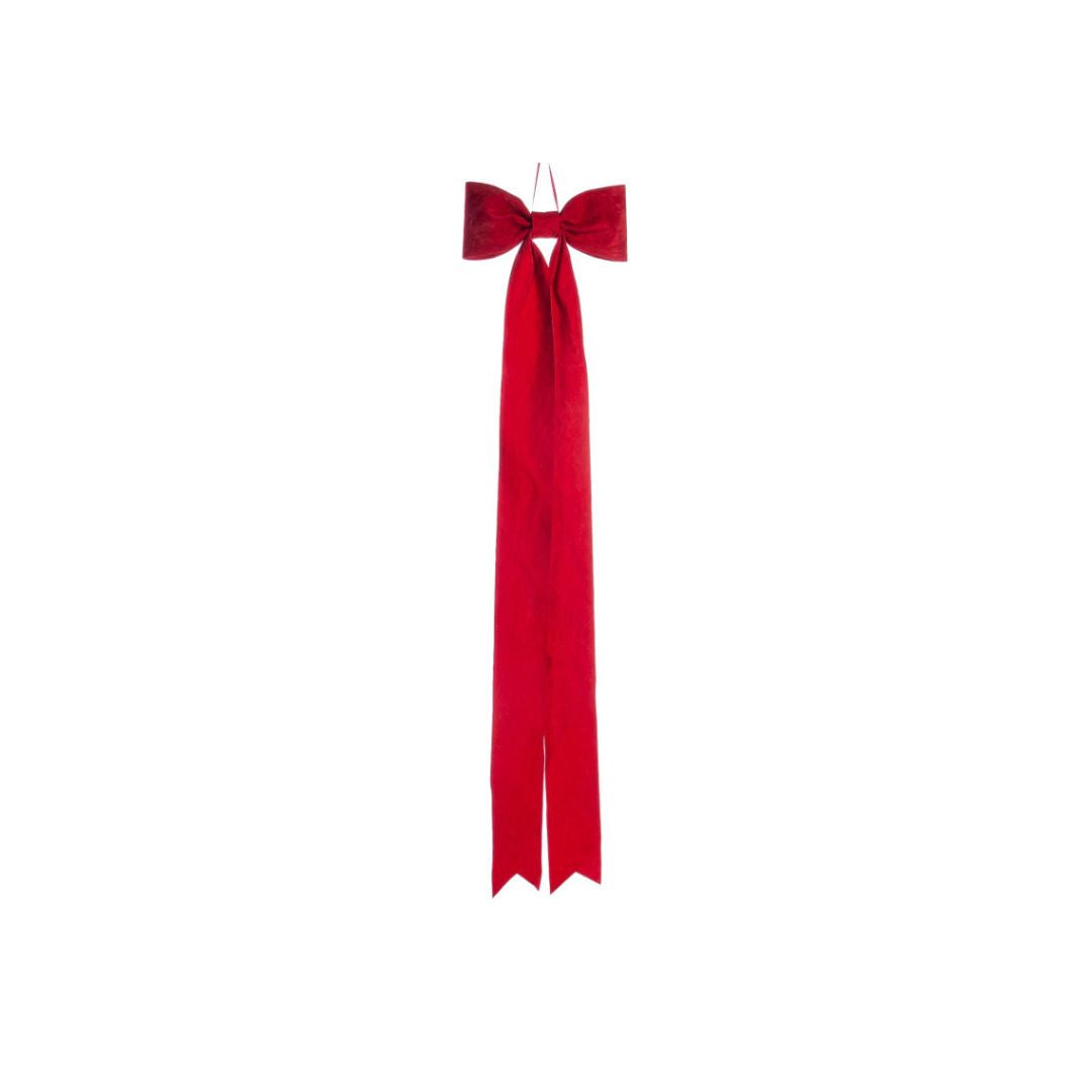 Decoratieve rode fluwelen kerststrik - Deuxamis