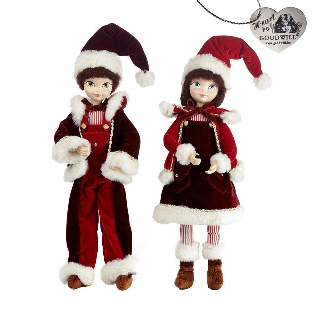 Goodwill kerstpoppen Santa express set van 2