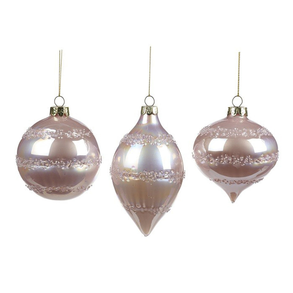 Goodwill kerstballen roze glans set van 3