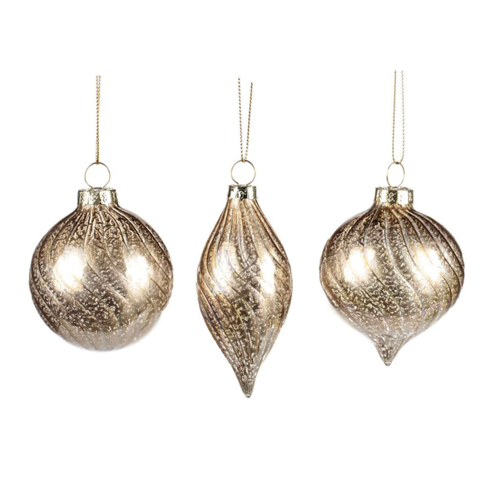 Goodwill kerstbal champagne set van 3