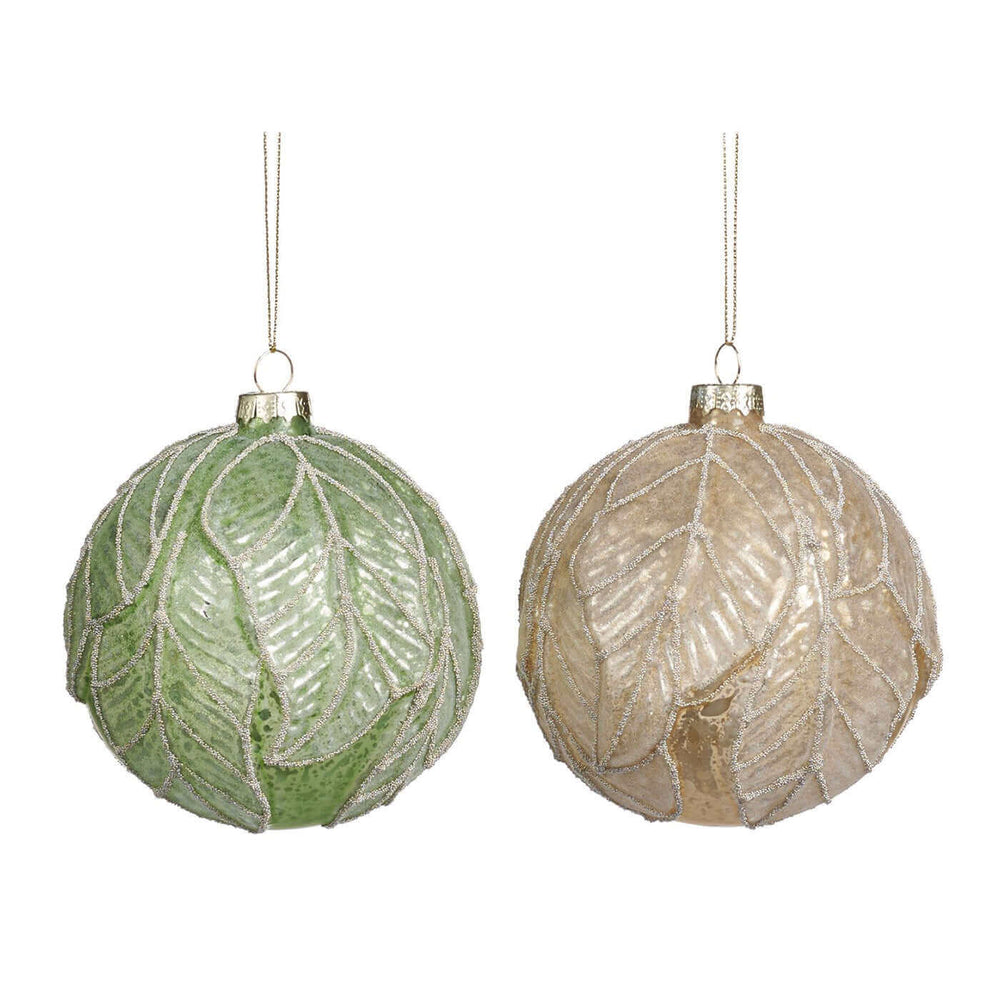 Goodwill kerstballen muntgroen en champagne set van 2