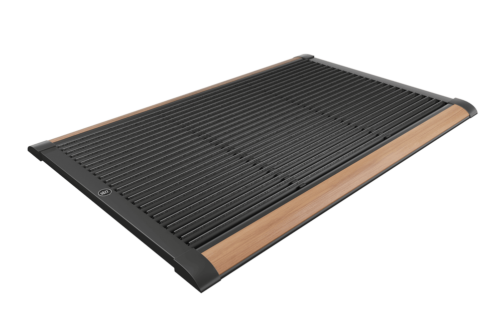 Rizz Deurmat outdoor antraciet met teak