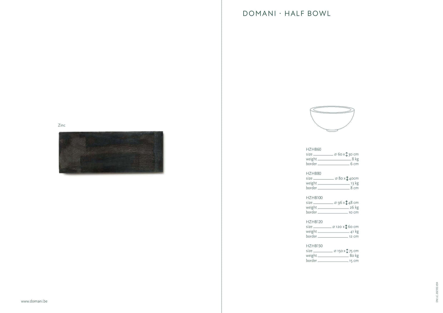 
                  
                    Domani Potten Zink Half Bowl
                  
                