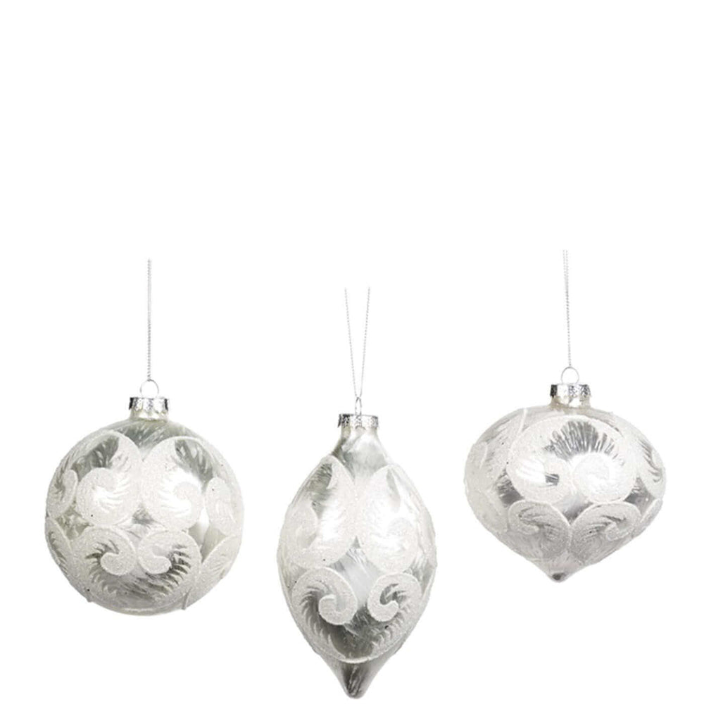 Goodwill kerstballen zilver wit set van 3
