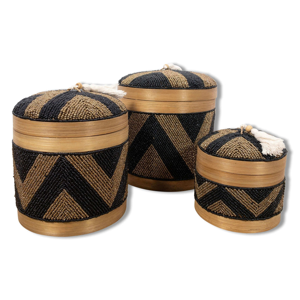 
                  
                    Kralenmand zwart met goud set van 3
                  
                