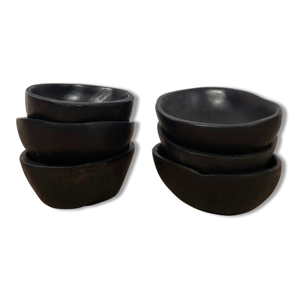 
                  
                    Schaaltjes zwart teak set van 6
                  
                